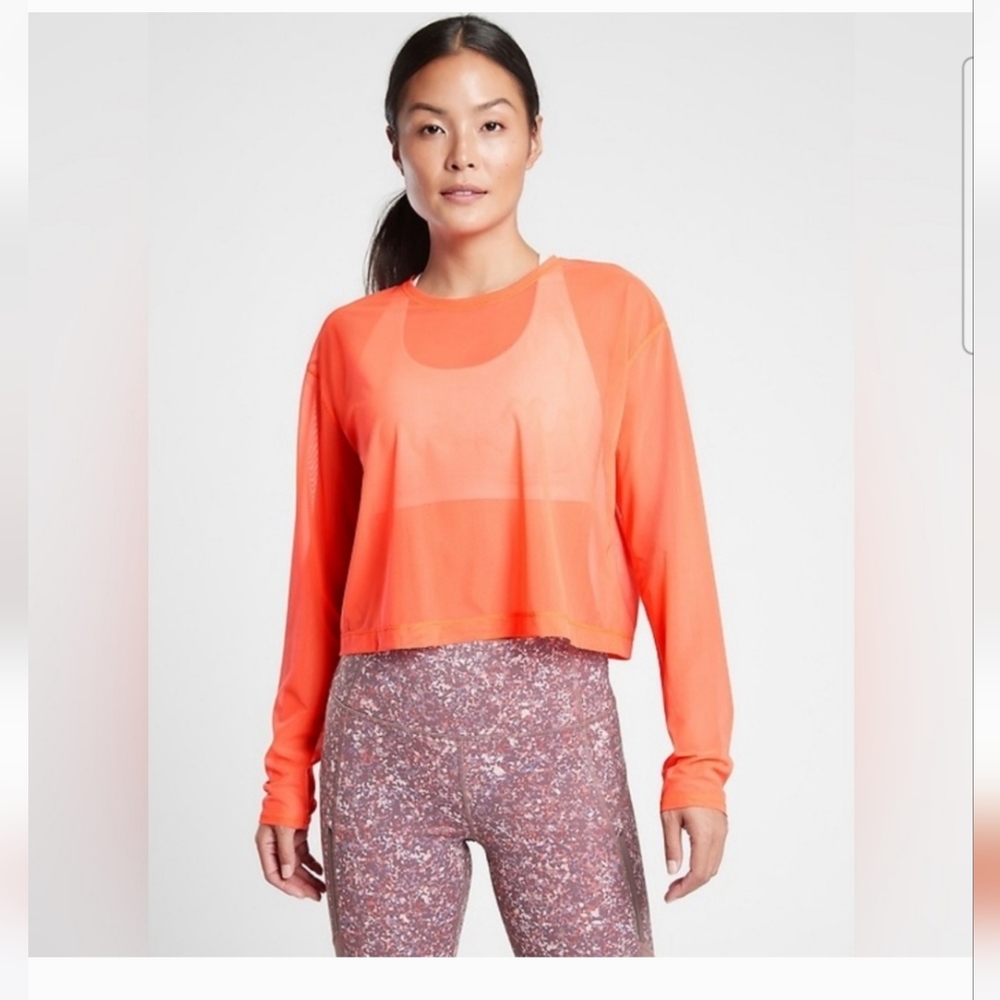 NEW! ATHLETA Circuit Top Orange Size S